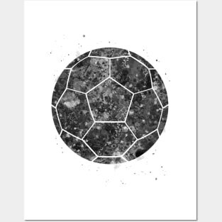 Soccer Ball black and white Posters and Art